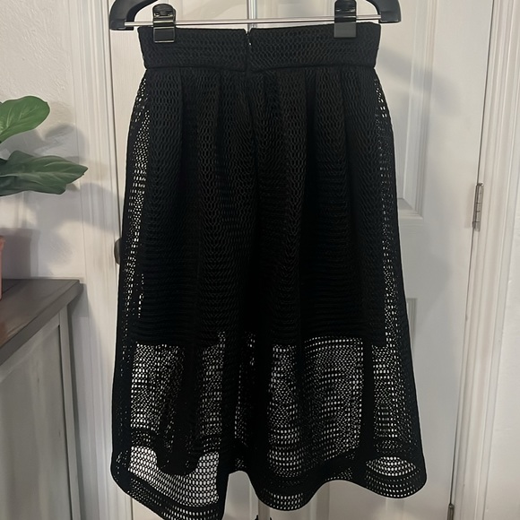 Guess Marciano Black Sheer flare full A-line skirt size 10 - Picture 3 of 7